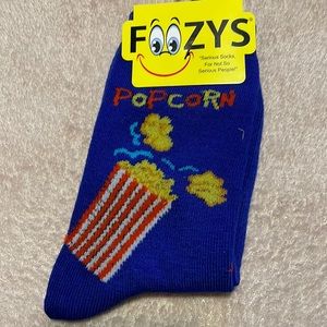 Foozy’s Women’s Collection.  Blue Popcorn Crew Socks